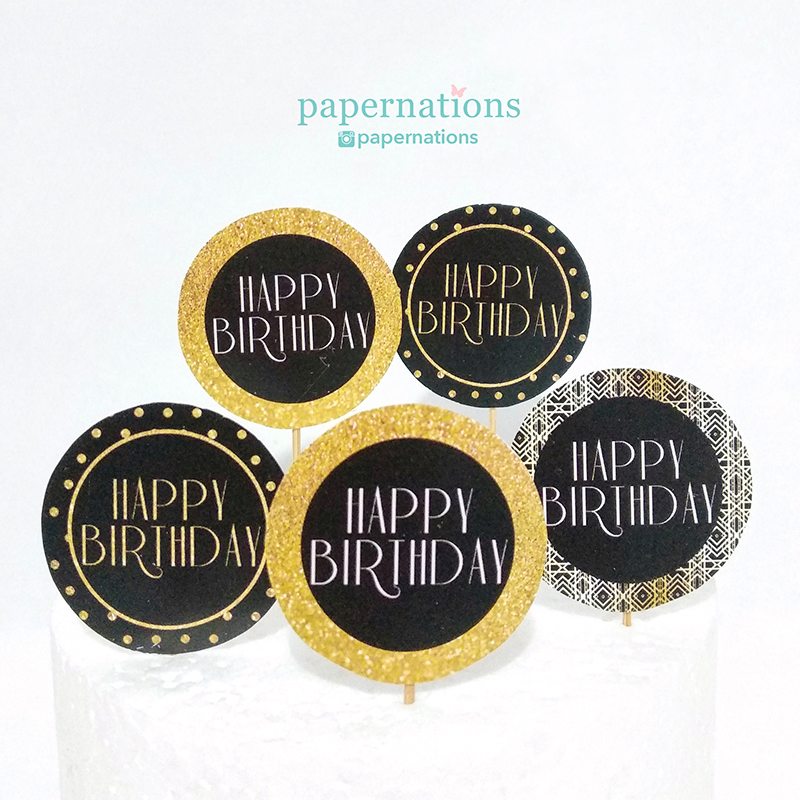 Glamour Gold Cupcake Toppers